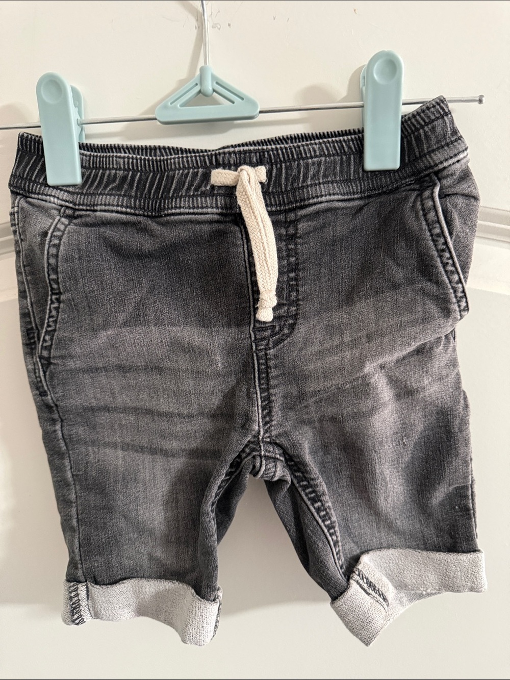 Hudson Baby Charcoal Gray Drawstring Denim-Style Shorts